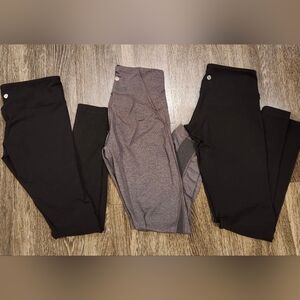 Lululemon Athletica Black and Gray Leggings Trio Size M